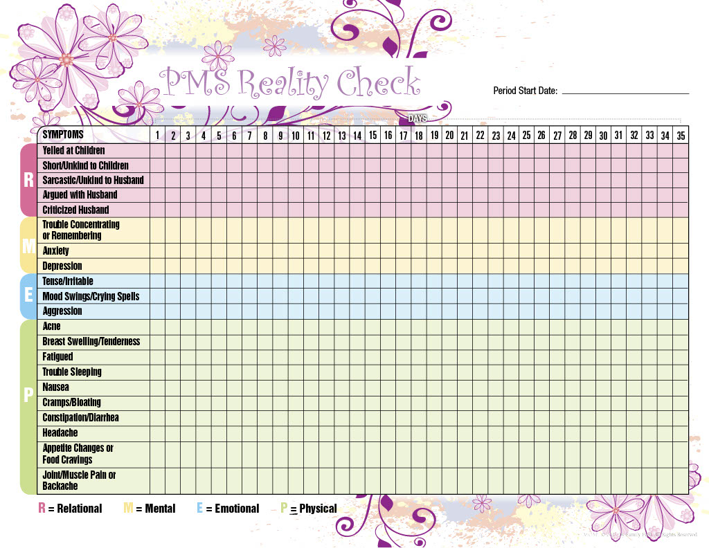 printable pms tracker - imom